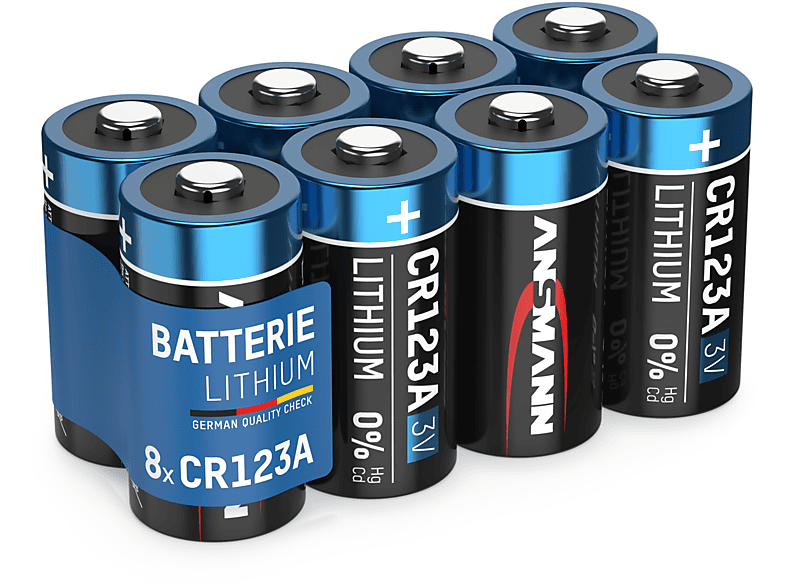 ANSMANN CR123A 3V Lithium Lithium, Batterie, (8 Spezialbatterie Stück) Volt Spezialbatterien 3
