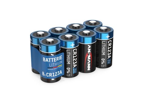 ANSMANN CR123A 3V Lithium Spezialbatterie (8 Stück) Spezialbatterien  Batterie, Lithium, 3 Volt