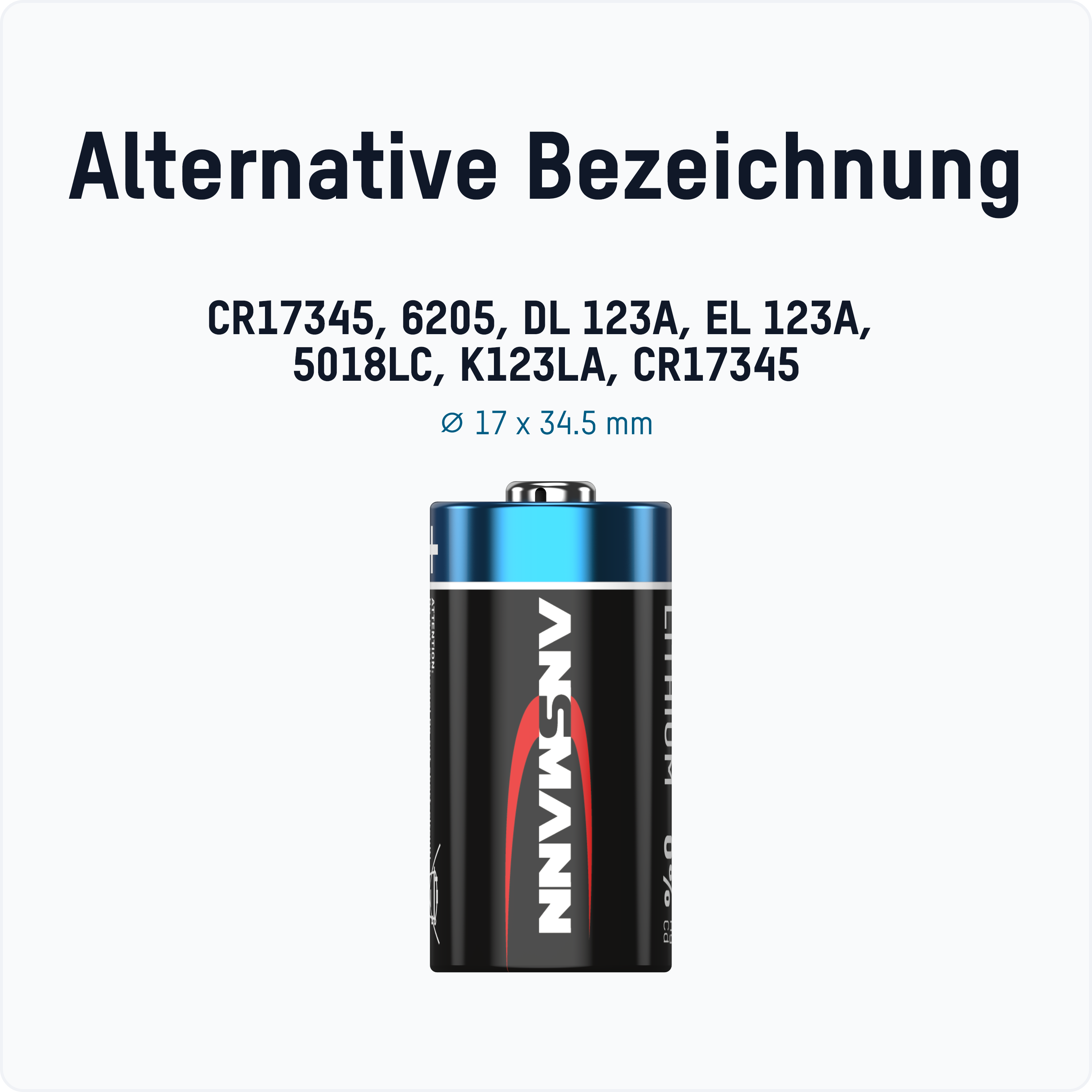 ANSMANN CR123A 3V Lithium Lithium, Batterie, (8 Spezialbatterie Stück) Volt Spezialbatterien 3