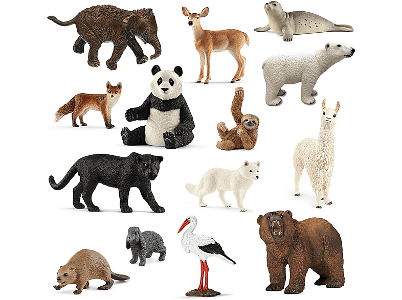 SCHLEICH wilde Tiere der Welt 14-teilig Spielfiguren | MediaMarkt