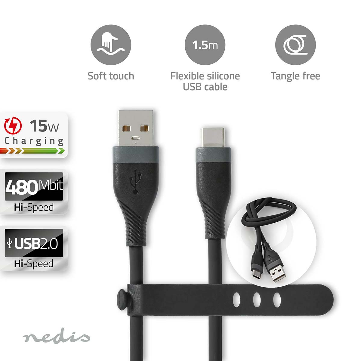 USB-Kabel CCGB60800BK15, NEDIS