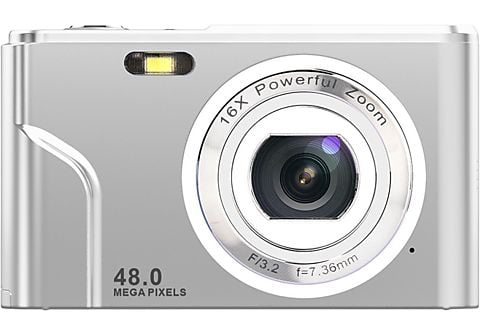 INF Digitalkamera 1080P / 48 Megapixel / 16-facher Zoom Digitalkamera Silber, 