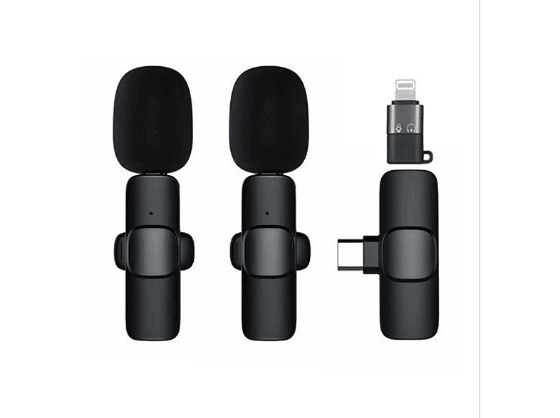 SHAOKE Mini Lavalier Mikrofon - Kabellos Bluetooth Handy Ansteckmikrofon für TikTok & YouTube Drahtloses Mikrofon Schwarz