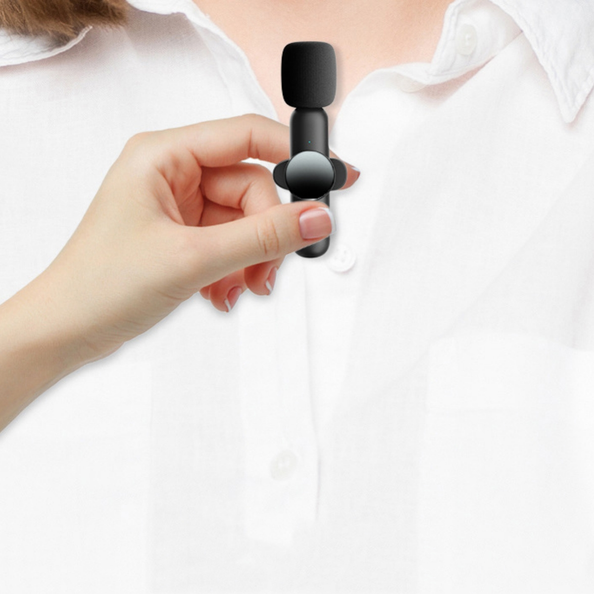 & YouTube Mikrofon Schwarz Mini Ansteckmikrofon - Kabellos für TikTok Mikrofon Drahtloses Lavalier Handy SHAOKE Bluetooth
