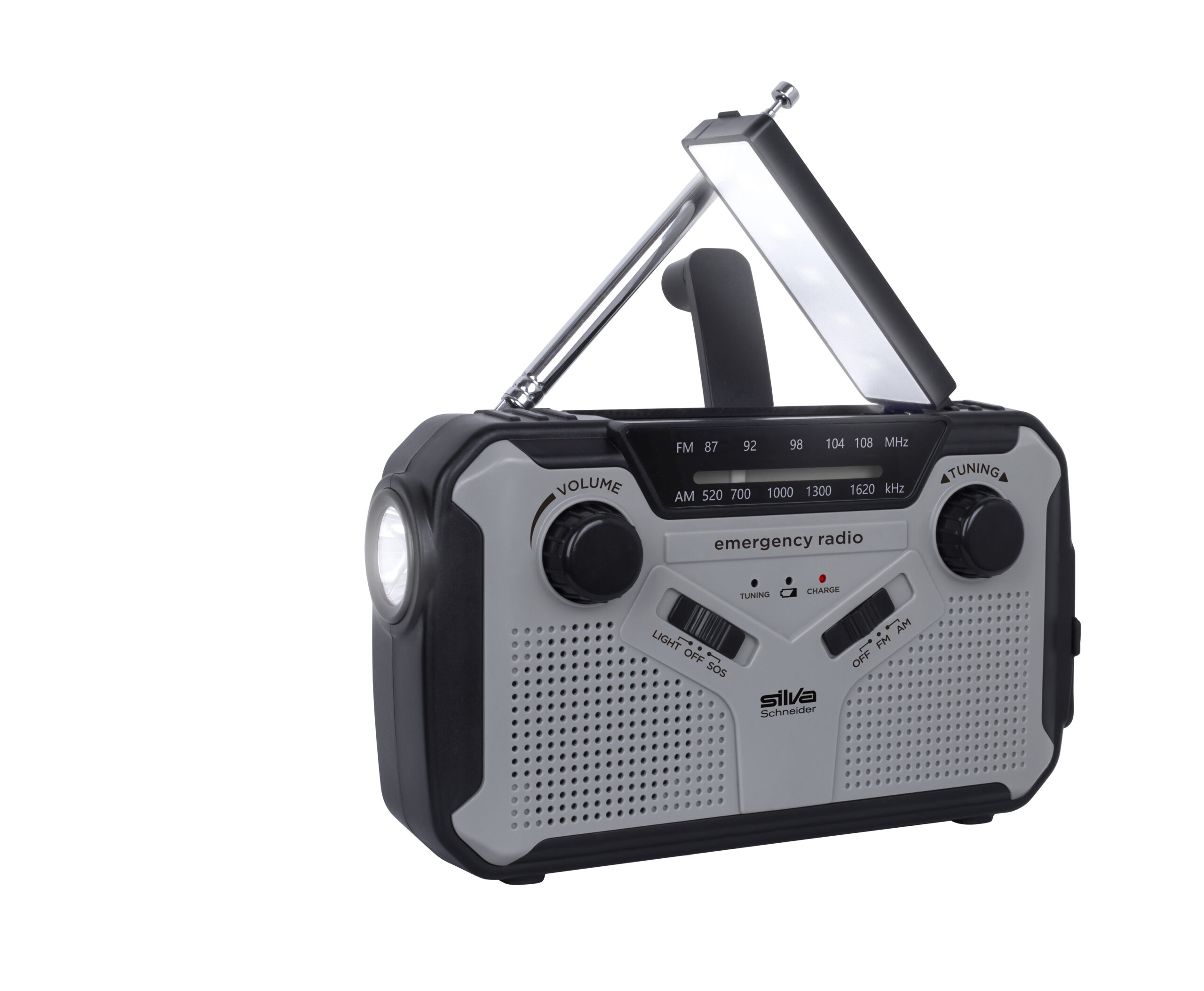 SOS FM, 112 Notfall-Kurbelradio SILVA schwarz-grau Radio, SCHNEIDER
