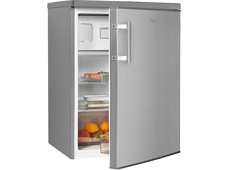 EXQUISIT KS18-4-H-170E inoxlook Kühlschrank mit Gefrierfach (E, 850 mm hoch, Inoxlook) | Freistehende Kühlschränke