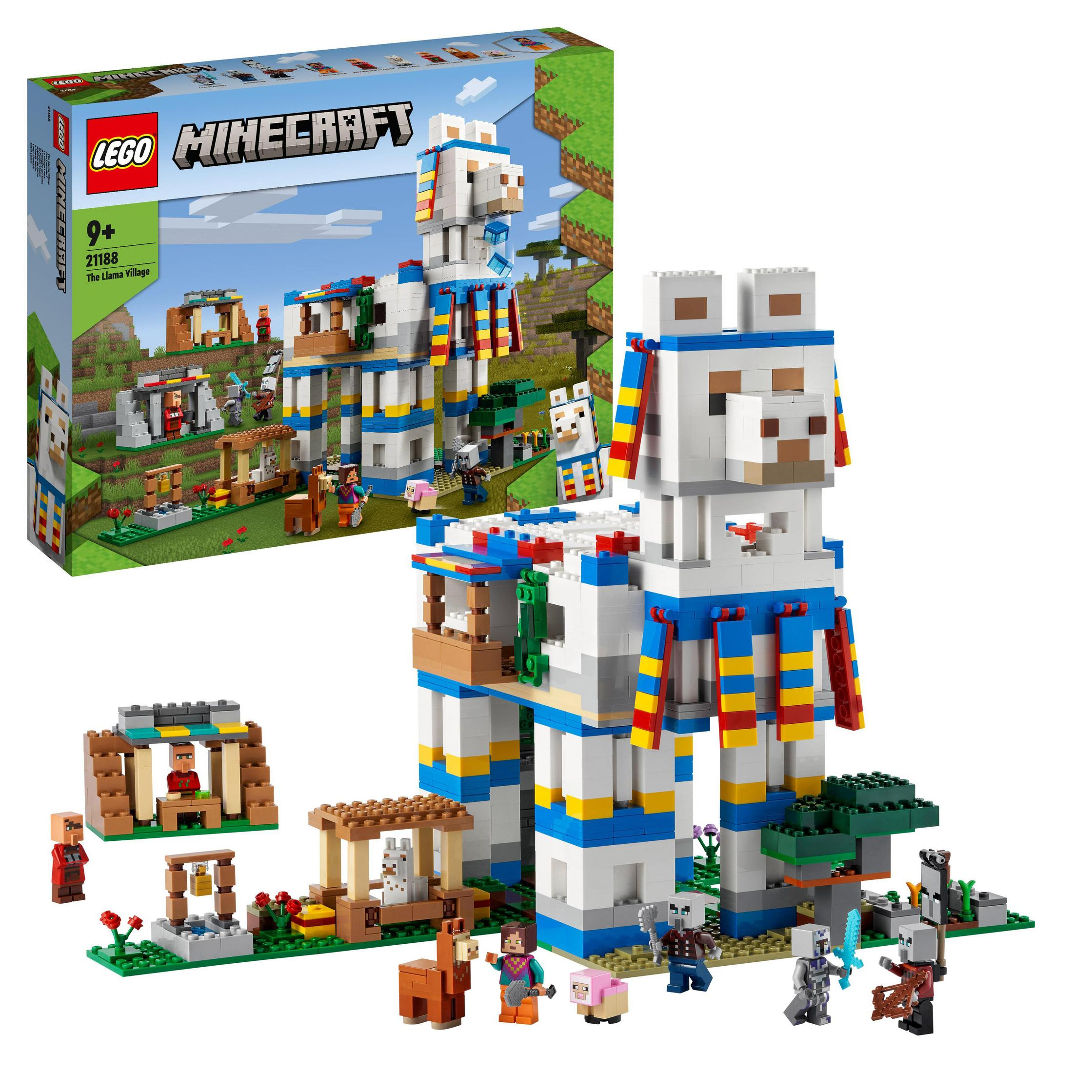 Lego Minecraft Llama Village Set. Große Lama-Struktur mit verschiedenen Minecraft-Figuren. Verpackt.