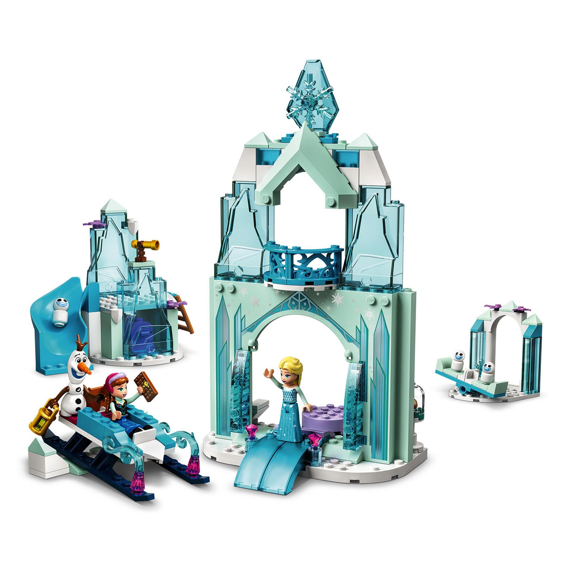 Lego-Set mit einem Schloss und Figuren aus Frozen.