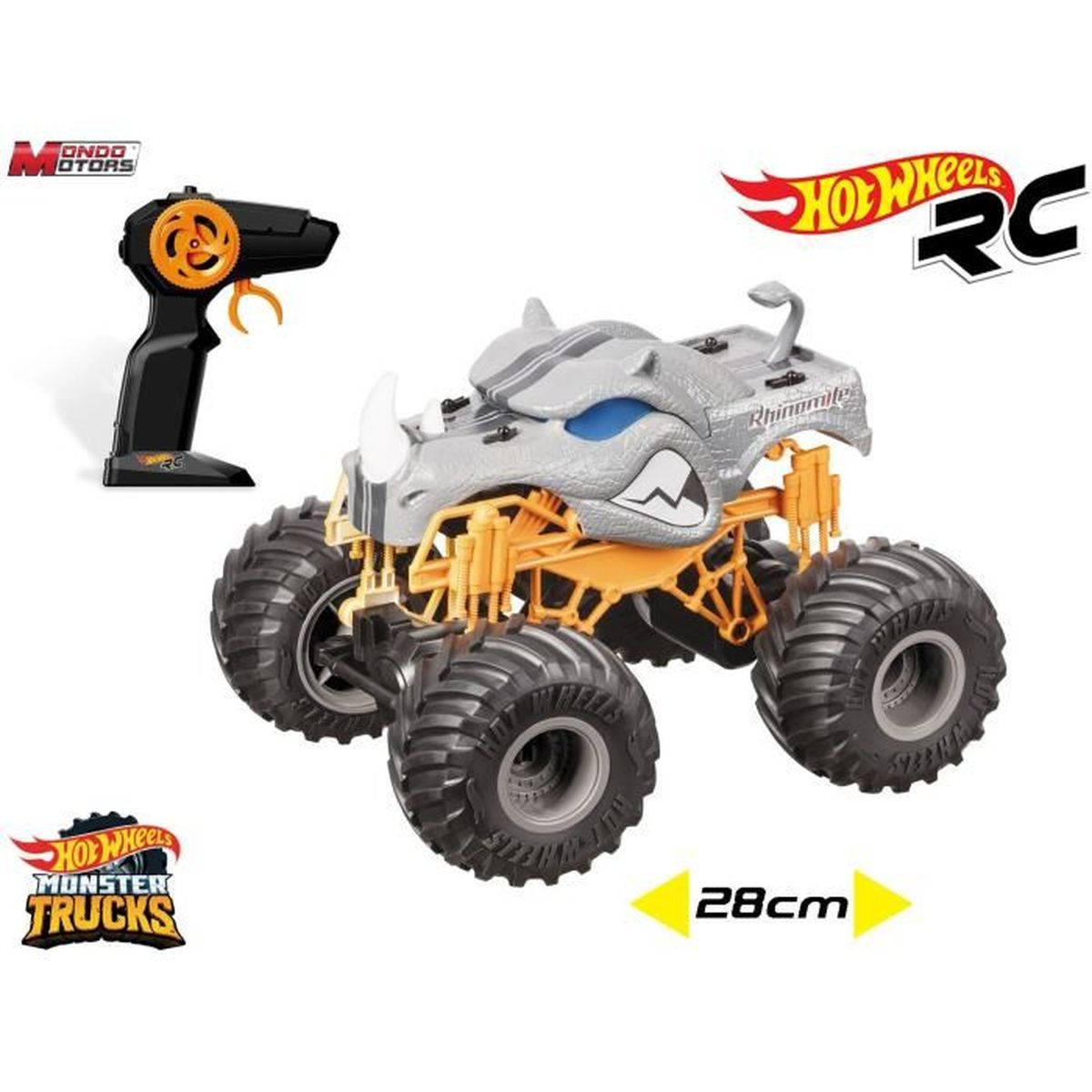 Hot Wheels RC Monstertruck. Grau, orange und schwarz mit Fernbedienung.