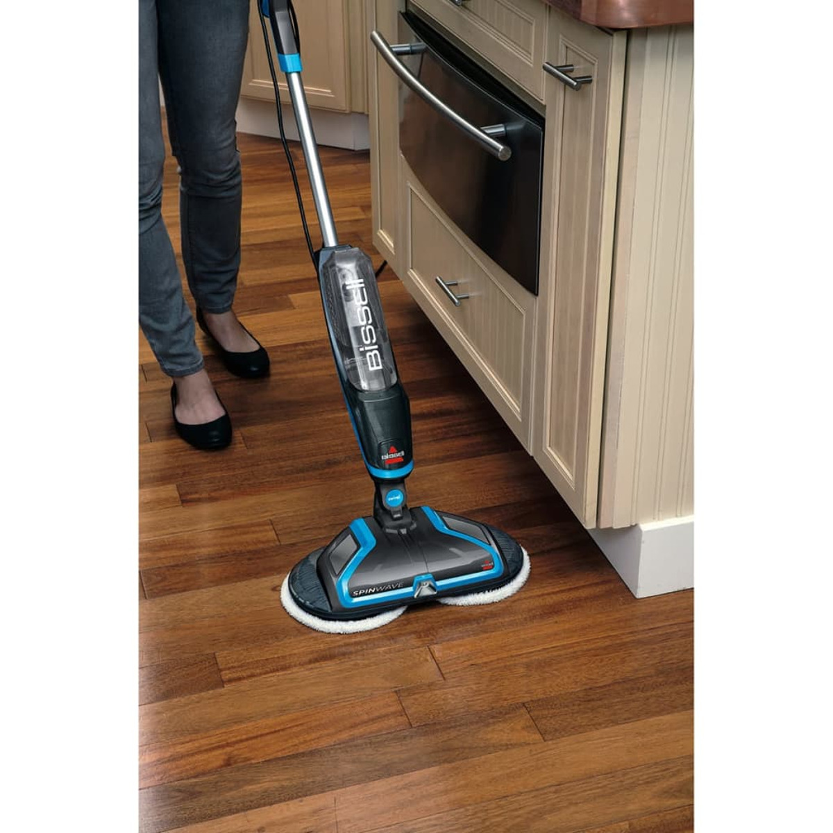 BISSELL 20522 SPINWAVE Hartbodenreiniger, Blau/Titan