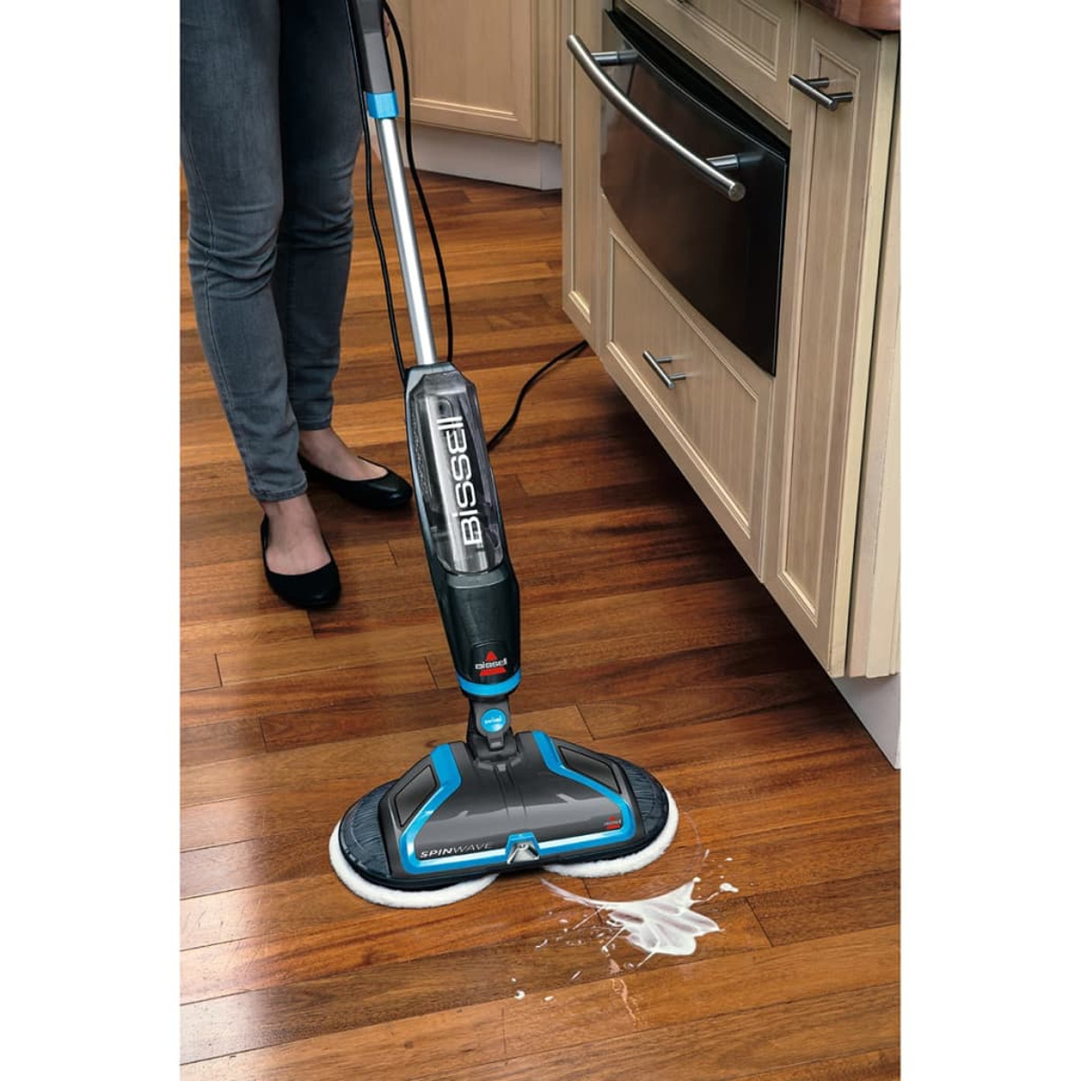 BISSELL 20522 SPINWAVE Hartbodenreiniger, Blau/Titan
