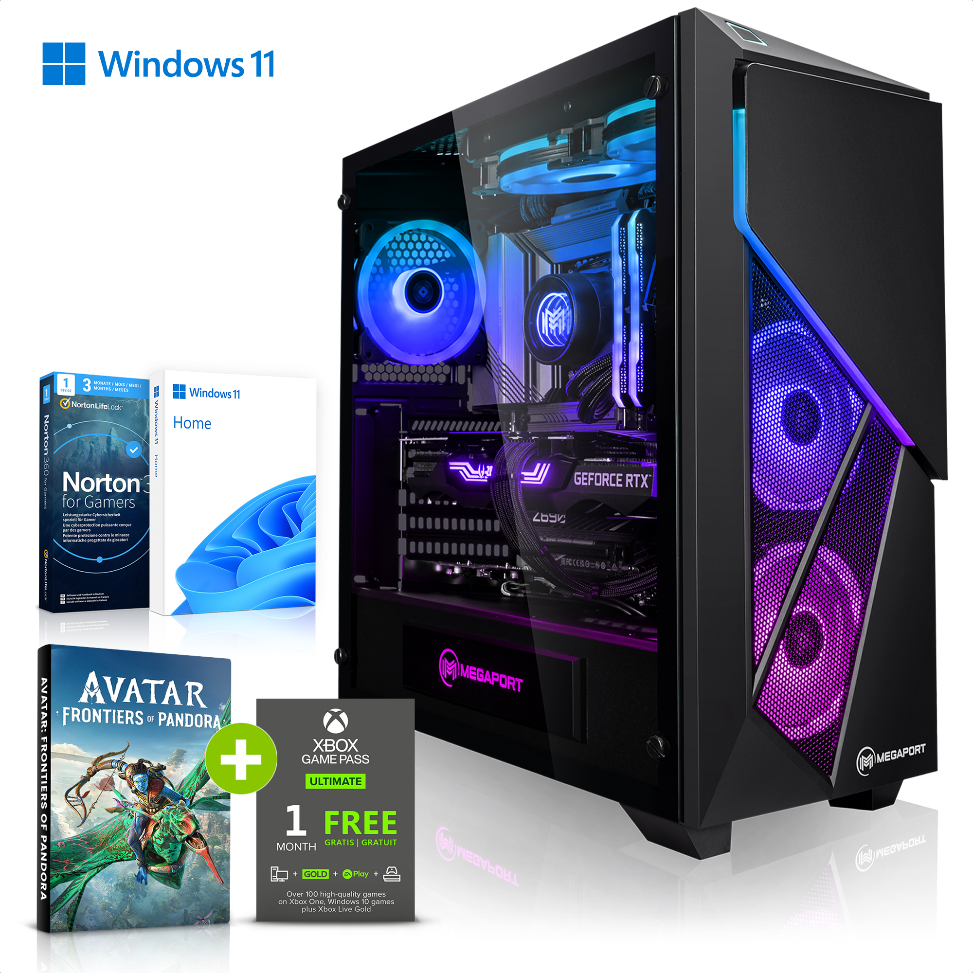 1000 Gaming Prozessor, Radeon™ Gaming PC -, GB RX MEGAPORT 7700X, 7900 SSD, PC 7 GB AMD Ryzen™ XTX, 24 RAM, 7 Ryzen 32 AMD GB