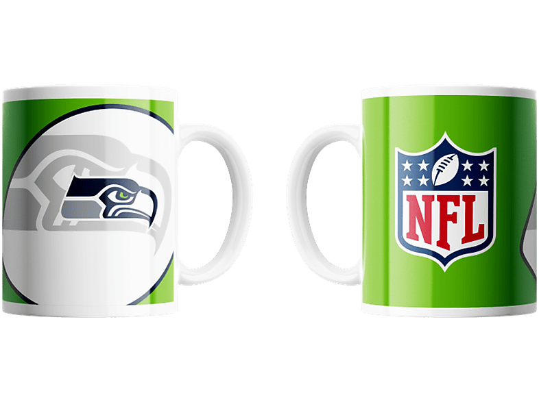 Seattle Seahawks Classic NFL Shield 330ml & Football Logo Shadow