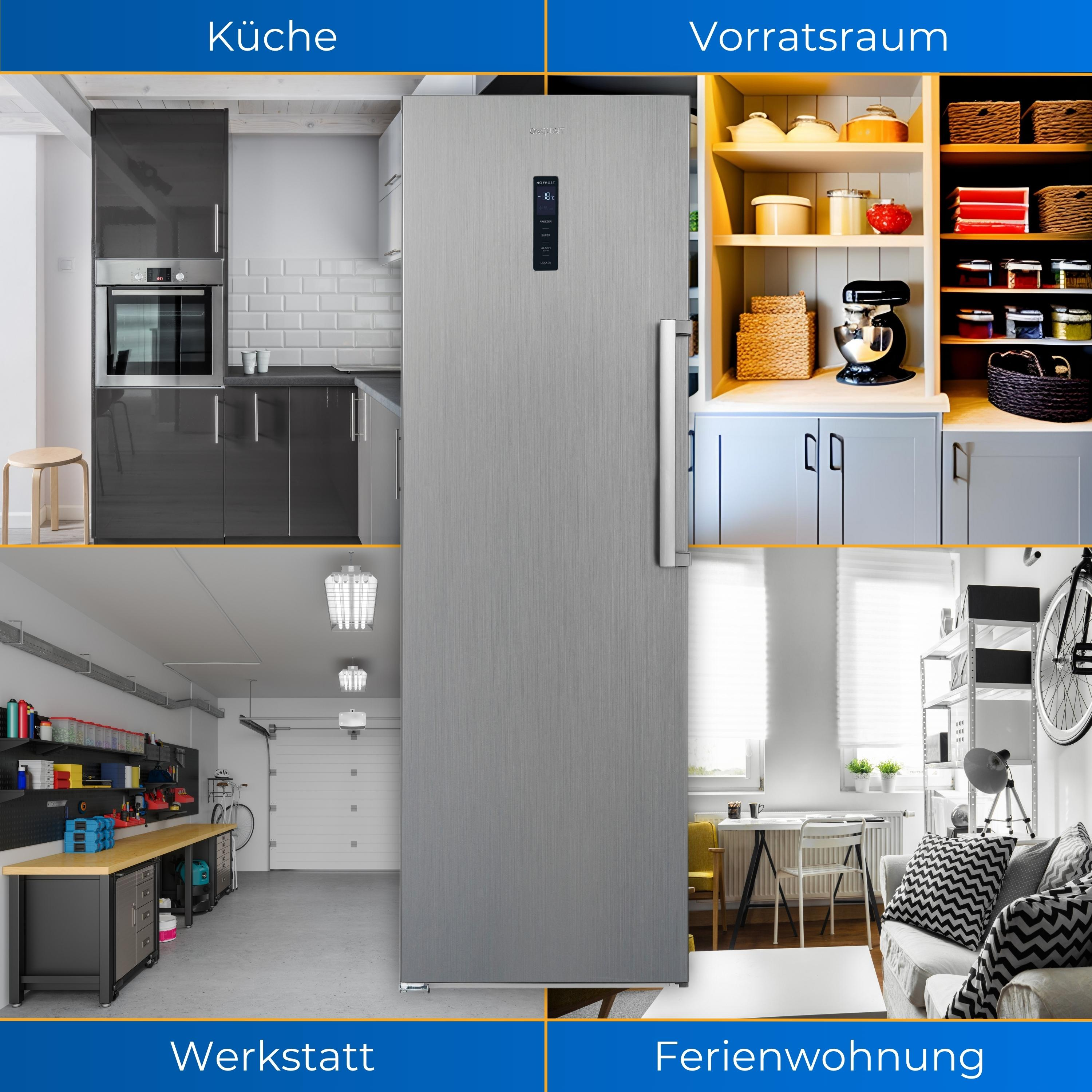 EXQUISIT GS295-NF-H-040E kWh/Jahr, (E, mm 274 inoxlook l, Gefrierschrank 246,17 1850 hoch)