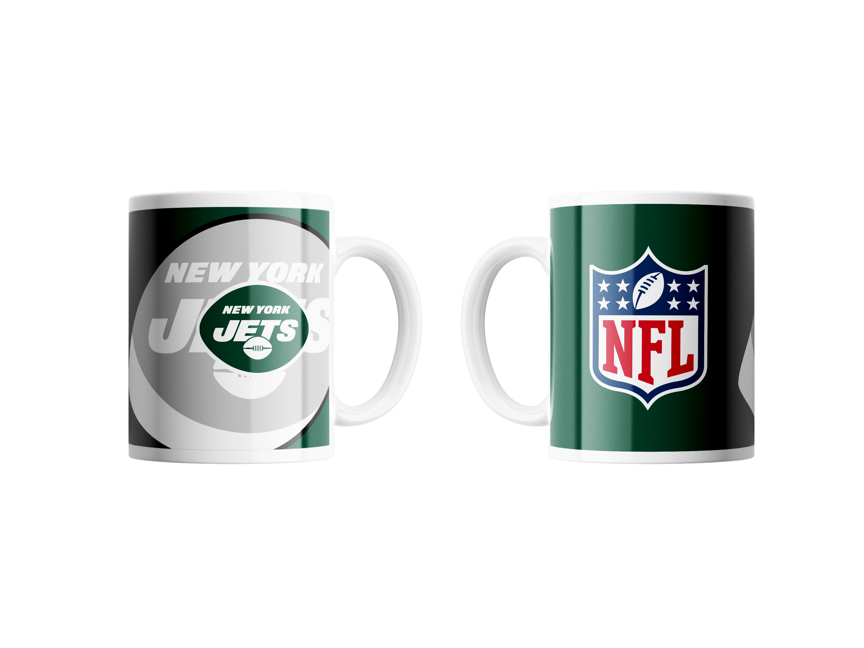 New York Jets Classic & Football Logo 330ml NFL Shadow Shield