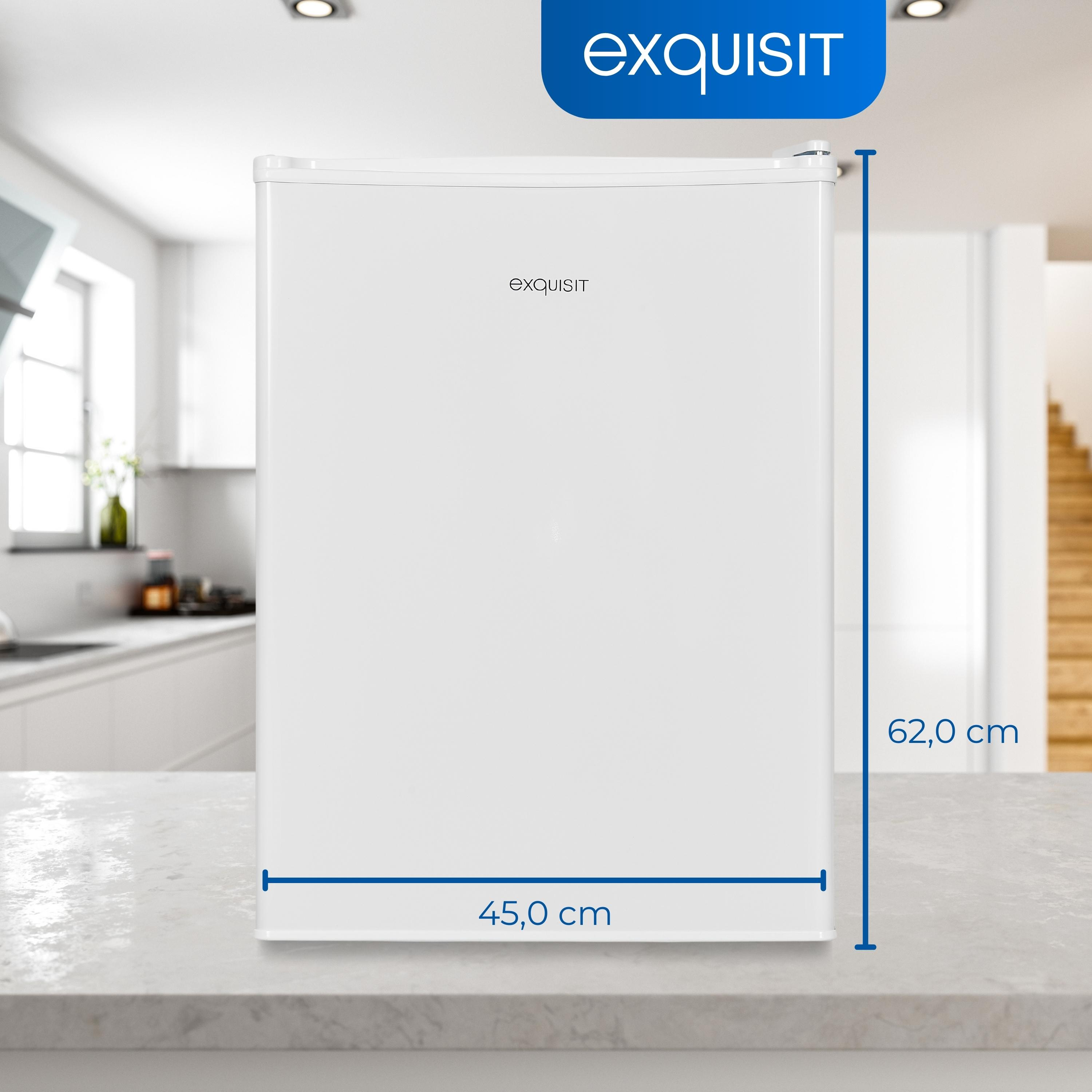 EXQUISIT KB60-V-090E weissPV mm hoch, 620 Weiß) (E, Mini-Kühlschrank