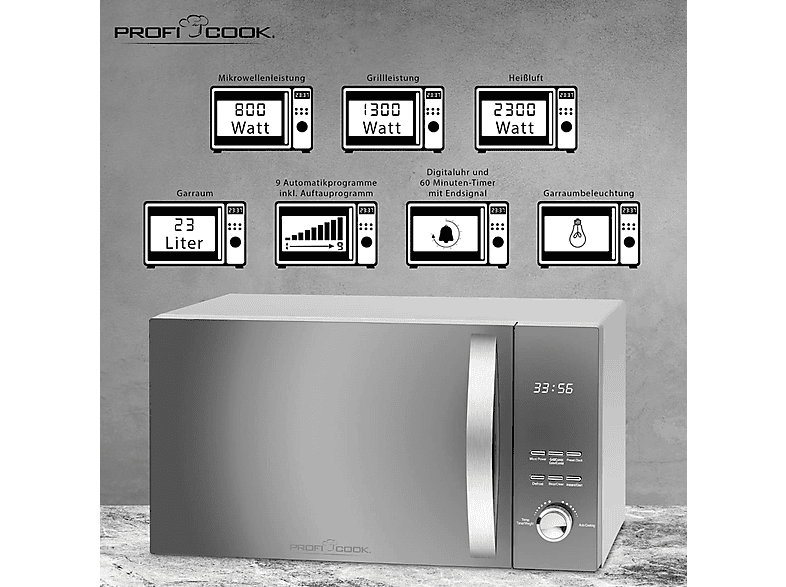 (800 PROFICOOK H PC-MWG Watt) Mikrowelle 1176