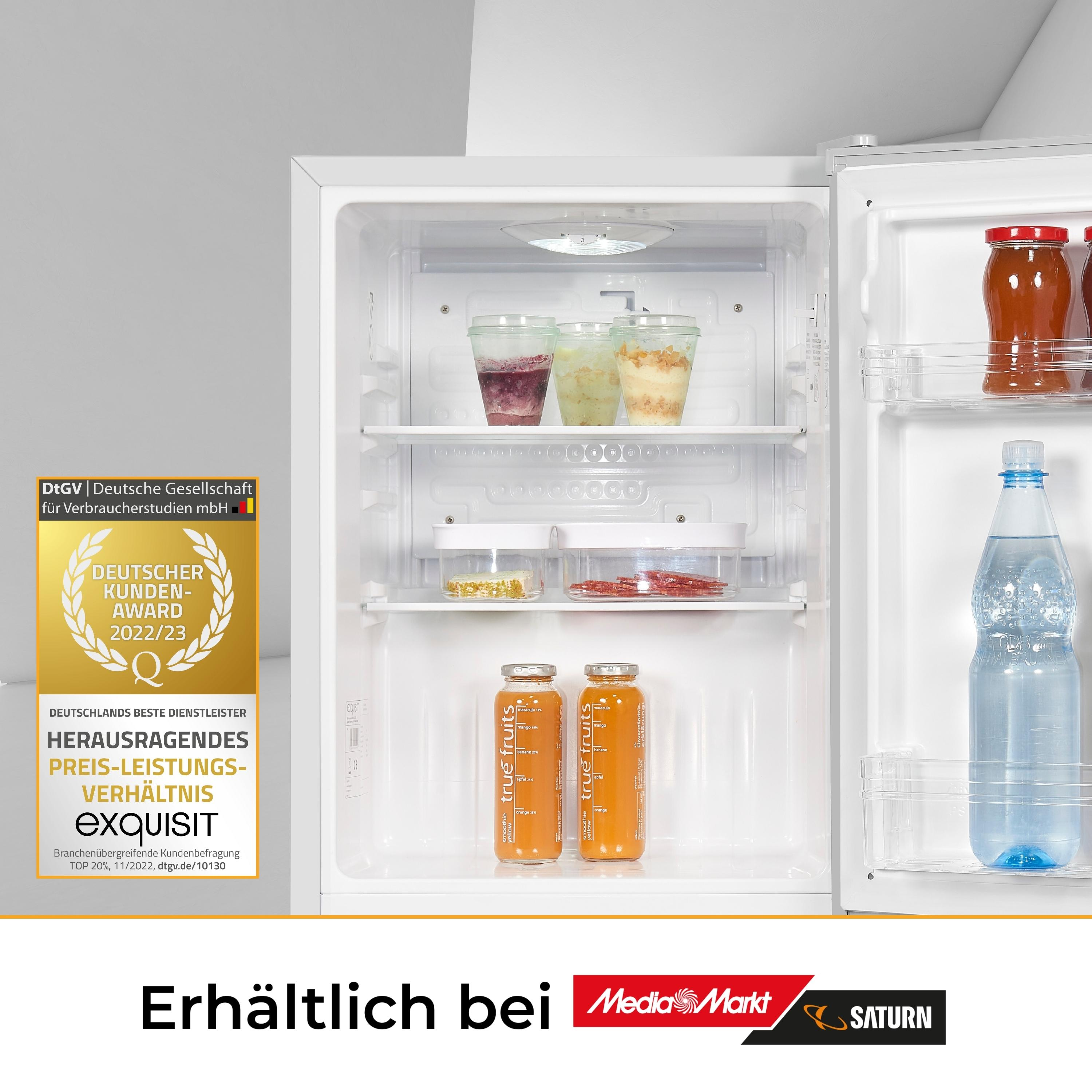 620 Mini-Kühlschrank EXQUISIT (E, grauPV Grau) hoch, mm KB60-V-090E