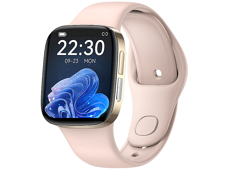 INF Smartwatch mit Blutdruck, EKG, Herzfrequenzmesser Smartwatch Acrylnitril-Butadien-Styrol (ABS), Polycarbonat (PC), Gehärtetes Glas Kieselgel, Weiß