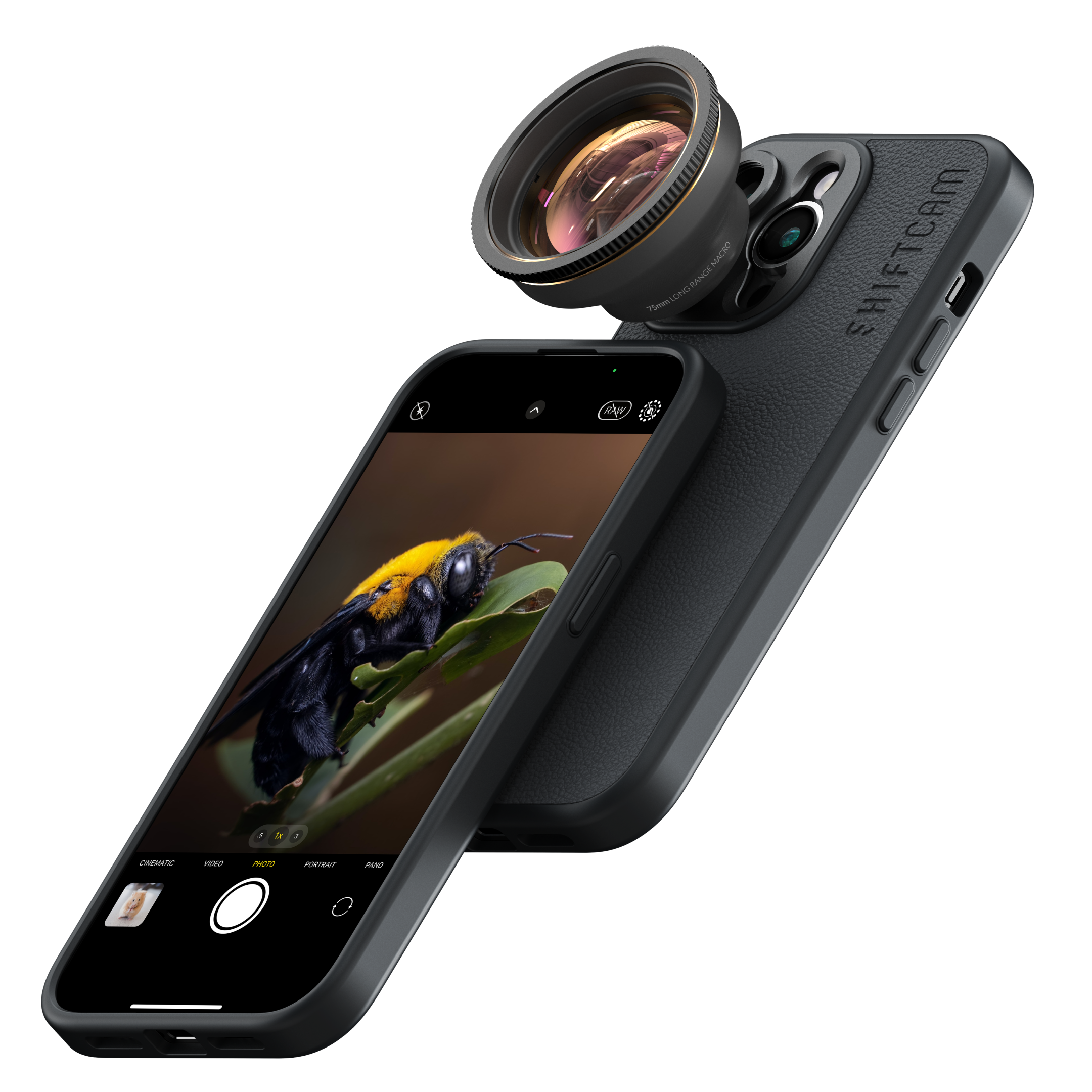 - LensUltra 75mm Makroobjektiv SHIFTCAM Long Range Macro Smartphone (Smartphone für T2-Mount - Objektiv