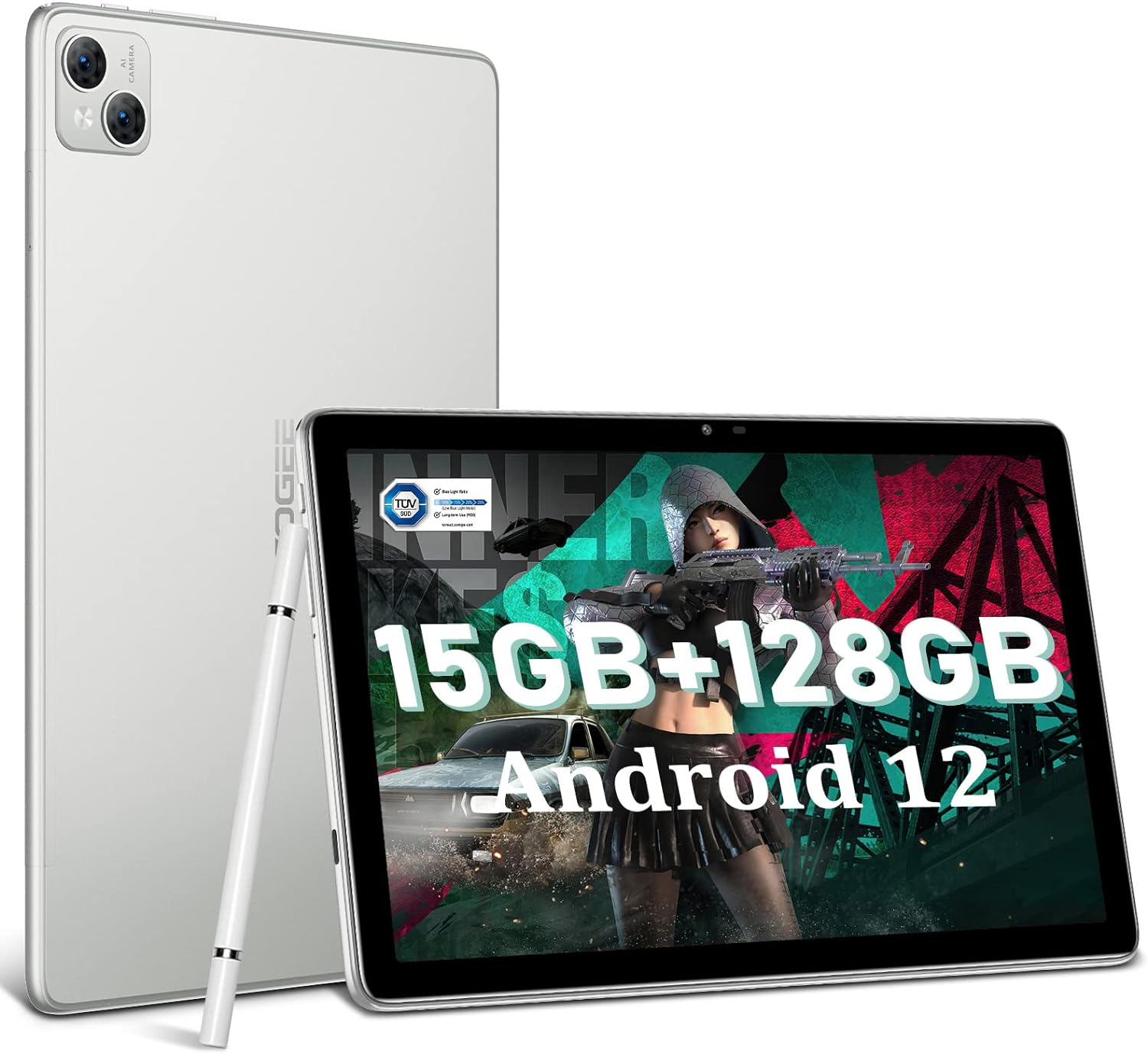 10,1 GB, Tablet, 4G Silber 8300mAh DOOGEE 12, Android 128 T10 15GB Zoll,