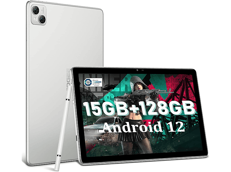 DOOGEE T10 15GB 8300mAh 4G Android 12, Tablet, 128 GB, 10,1 Zoll, Silber