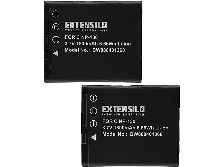 EXTENSILO kompatibel mit Casio Exilim EX-ZR300WE, EX-ZR310, EX-ZR310GD, EX-ZR310BK, EX-ZR300RD, EX-ZR310RD Li-Ion Akku - Kamera, 1800