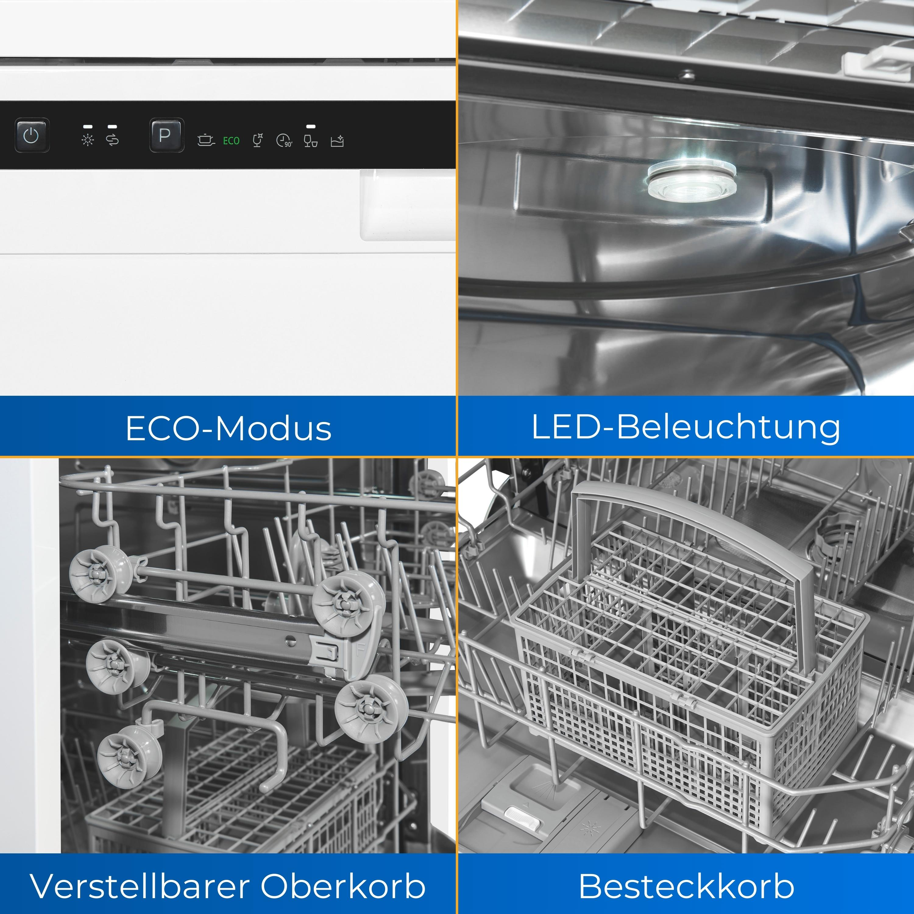 EXQUISIT (Standgerät, GSP6312-030D Geschirrspüler mm D) weiss 598 breit,