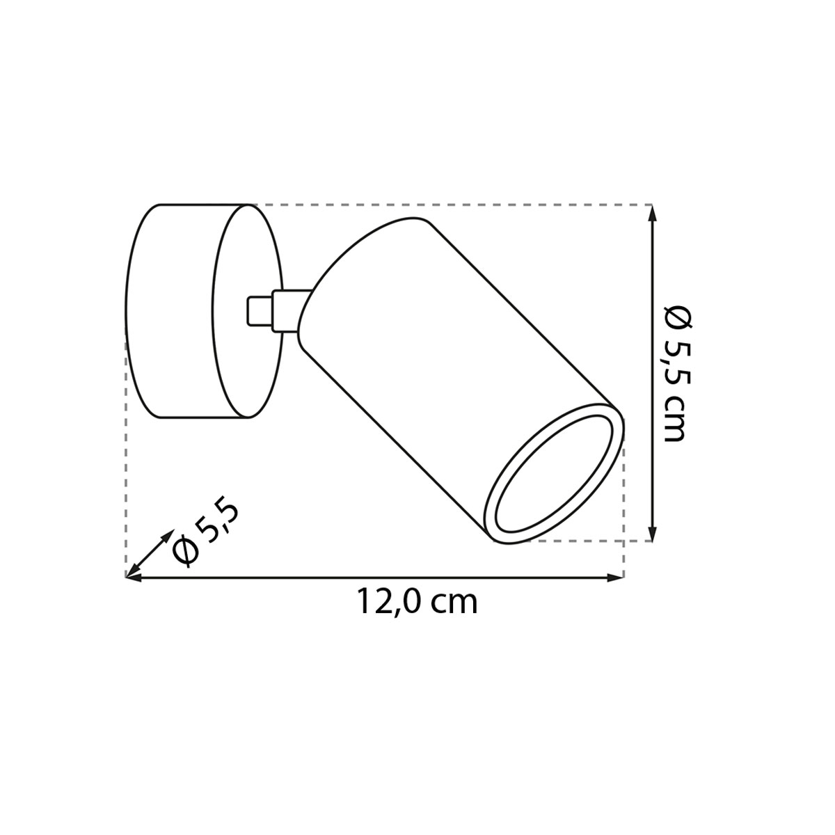 GU10 Ø KIOM 1x cm weiß 5,5 Spotleuchte C1 Gilon 11208