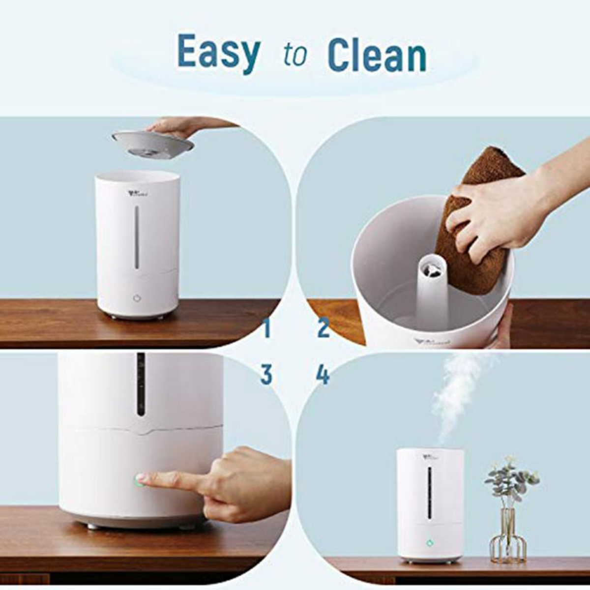 Luftbefeuchter Air 15 m²) Humidifier AMZDEAL (Raumgröße: Weiß