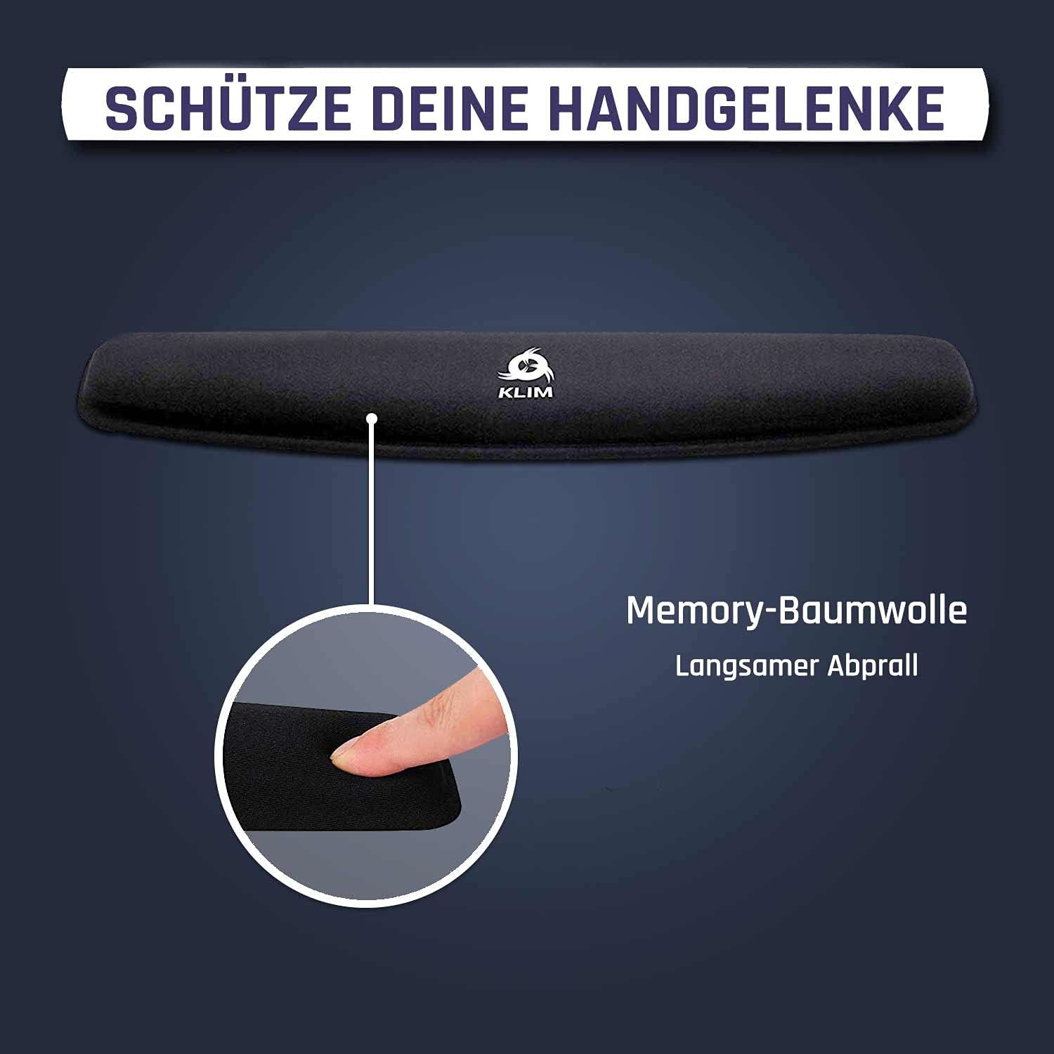 Schwarze Handgelenkauflage mit Memory-Schaum, mit dem Wort