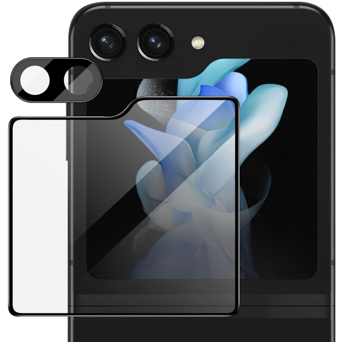 WIGENTO 1x Schutzglas Kamera und Komplettschutz Samsung Flip5 Screen 5G) Galaxy Z Schutzglas(für