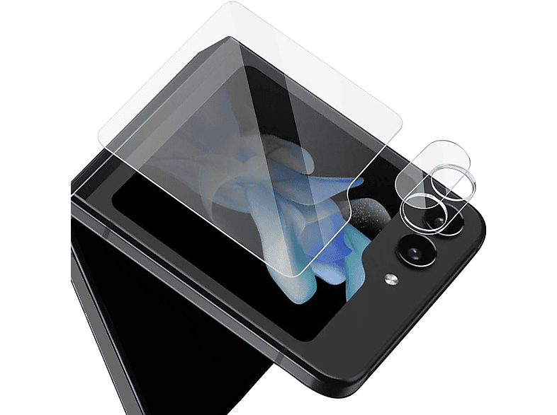 WIGENTO 1x Schutzglas Schutzglas(für Kamera Galaxy Z und Komplettschutz 5G) Samsung Flip5 Screen