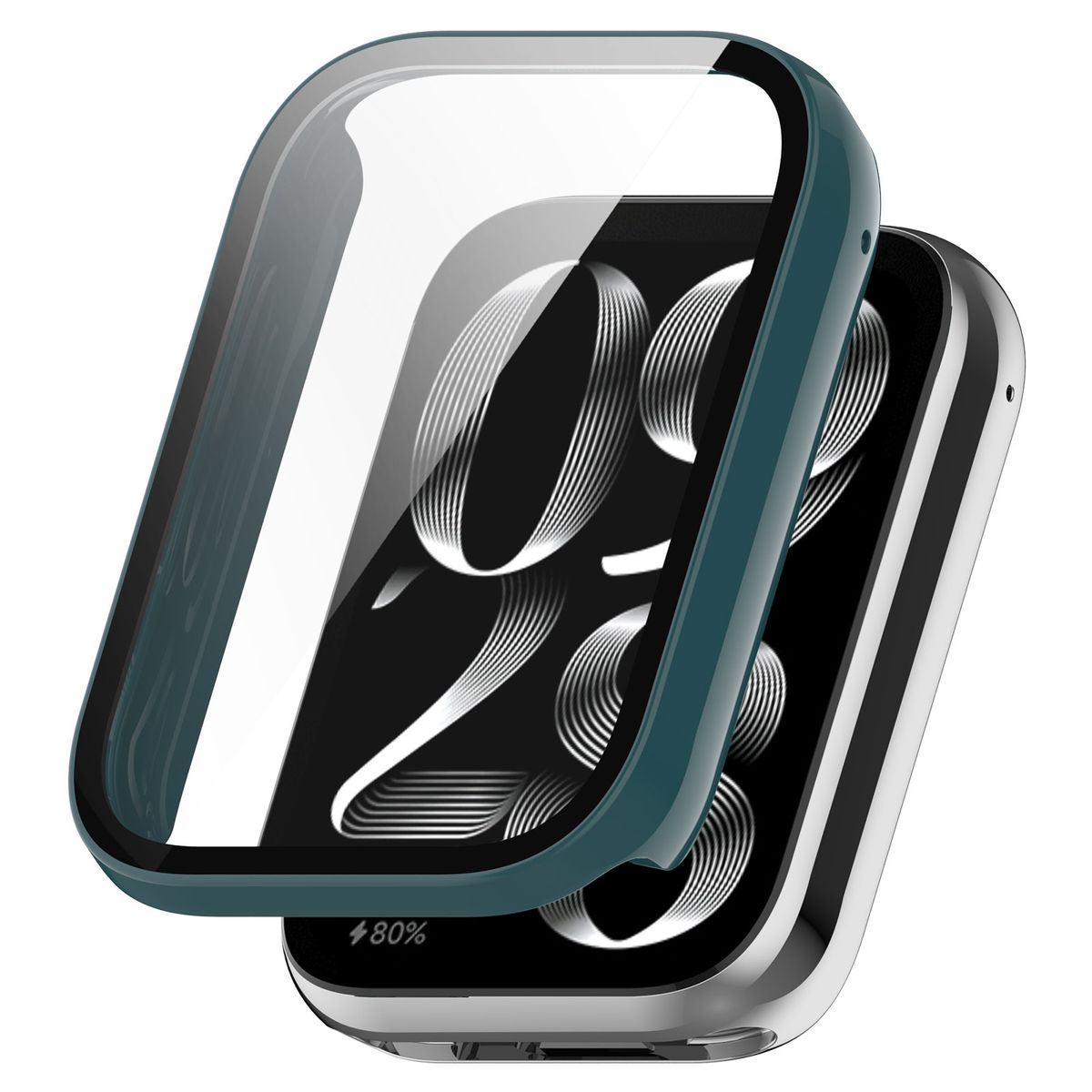 WIGENTO Kunststoff Smart Watch Hülle Watch Xiaomi Hülle(für 8 Band Mi Pro) mit H9 Glas Schutz