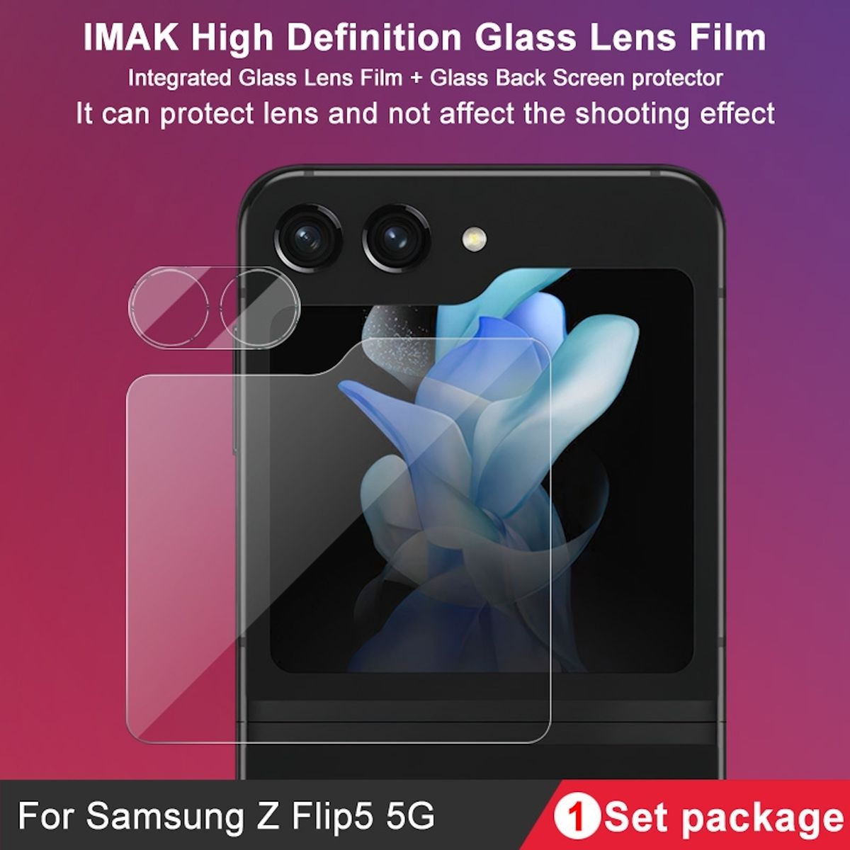 Samsung Flip5 Screen Schutzglas(für Schutzglas Kamera Galaxy 5G) 1x Z WIGENTO und Komplettschutz