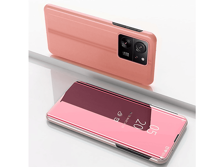 WIGENTO View Smart Spiegel Cover / Mirror 13T Xiaomi, mit 13T Bookcover, Pink Funktion, Wake UP Pro