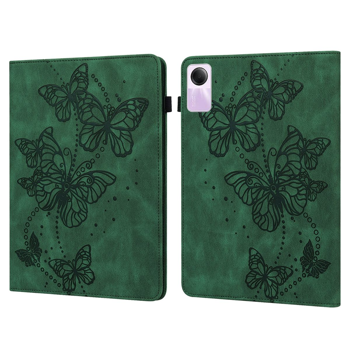 Schmetterling Bookcover, Redmi / Motiv, WIGENTO Xiaomi, 2 Kunst-Leder 11 Tasche Aufstellbare Pad SE Grün Zoll,