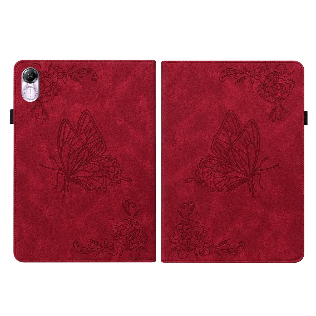 WIGENTO Aufstellbare Kunst-Leder Schmetterling Pad Bookcover, Pro, Rot X9 Tasche Honor, / Motiv, X8