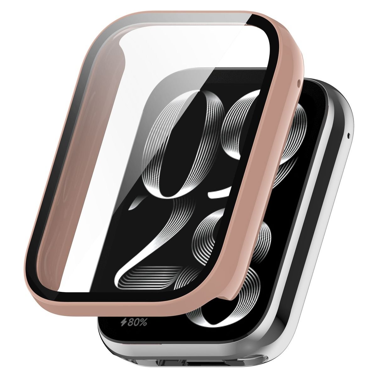 WIGENTO H9 Hülle(für Watch Mi 8 Xiaomi Glas Pro) Hülle Watch Schutz mit Smart Kunststoff Band