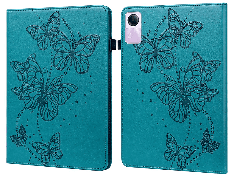 Pad Kunst-Leder WIGENTO Bookcover, Tasche Motiv, Schmetterling Blau SE Xiaomi, 11 Redmi Aufstellbare 2 Zoll, /