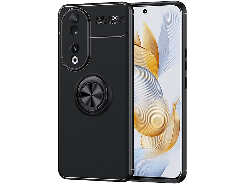 Honor, Backcover, 90, Shadow PC WIGENTO Ring, TPU Design + / Schwarz Hülle