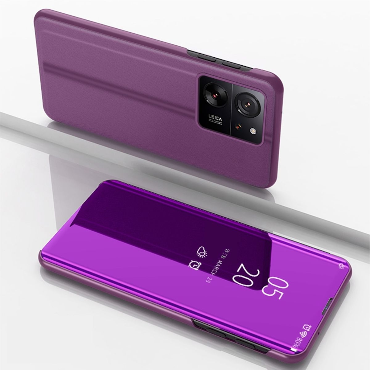 WIGENTO View Smart Spiegel / Magenta Cover Xiaomi, 13T Funktion, UP Wake 13T mit Bookcover, Mirror Pro