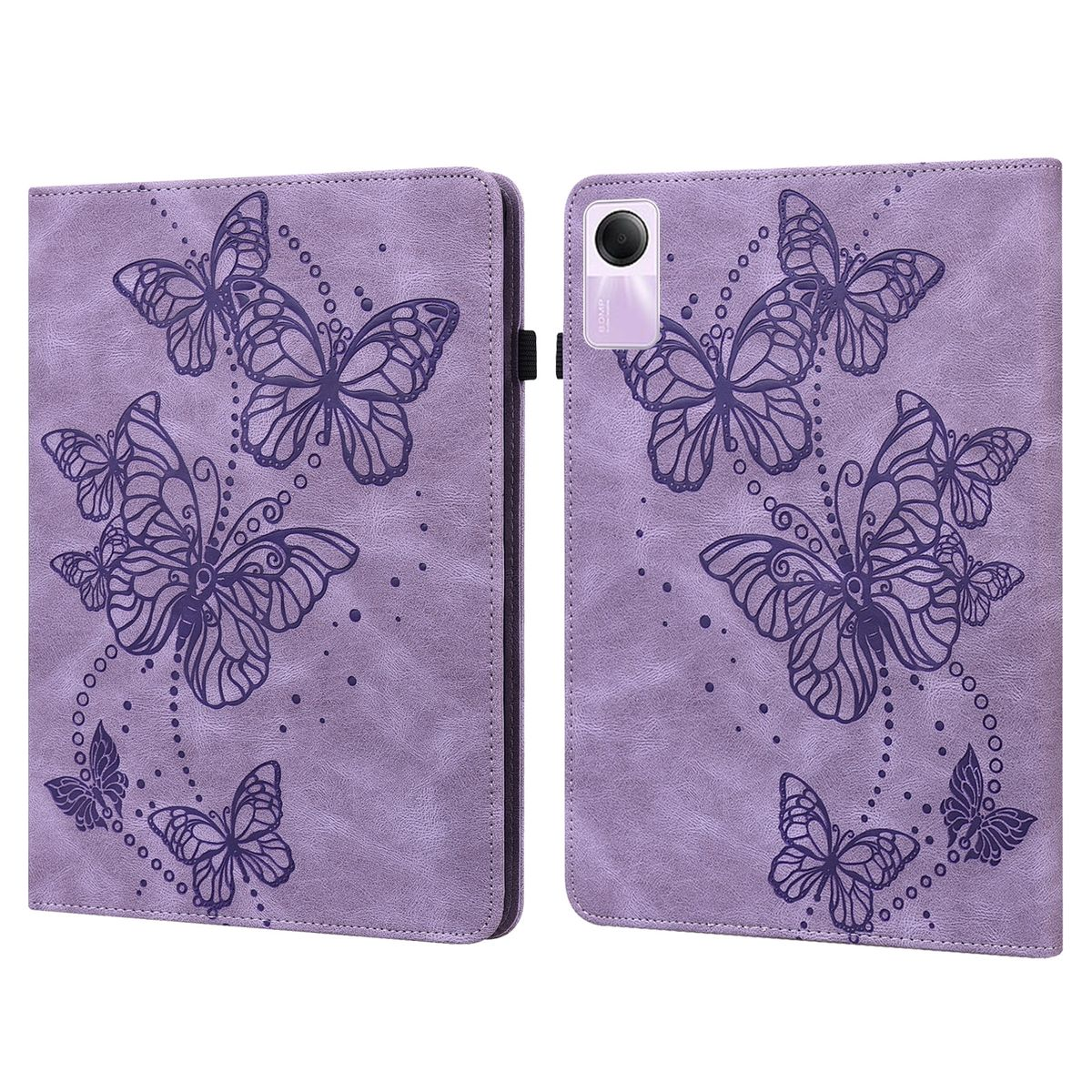 WIGENTO Aufstellbare Kunst-Leder Tasche Schmetterling / 2 Pad SE Xiaomi, Bookcover, Zoll, 11 Lila Motiv, Redmi