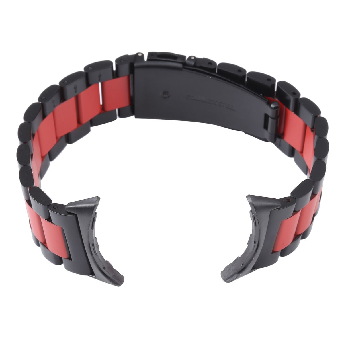 WIGENTO Stahl Metall Design Band, Pixel Watch 1 Schwarz Google, + 2, / Rot Ersatzarmband
