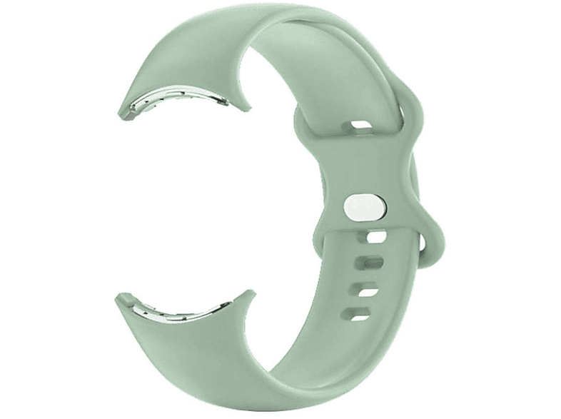 WIGENTO Kunststoff / Silikon Design Sport Band Größe L, Ersatzarmband, Google, Pixel Watch 1 + 2, Grau