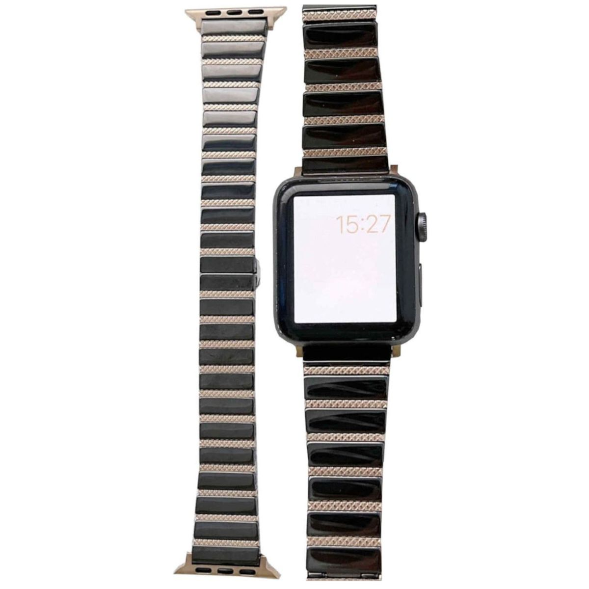 WIGENTO Magnet Stahl Band, / 3 SE 6 7 9 40 4 Gold 41 Apple, / Ersatzarmband, Watch Rose 5 1 / 2 38mm, Series Schwarz Design 8