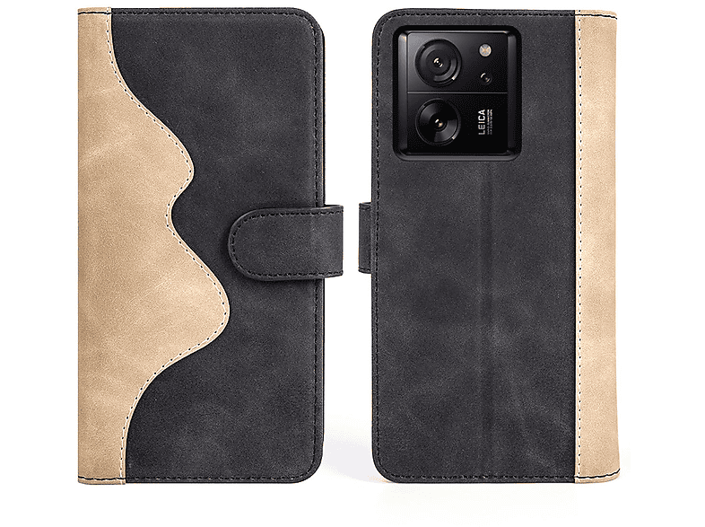 WIGENTO 2farbige Book Wallet Tasche Xiaomi, / Bookcover, Kreditkarten Pro, Geld Fach, mit Schwarz 13T 13T 