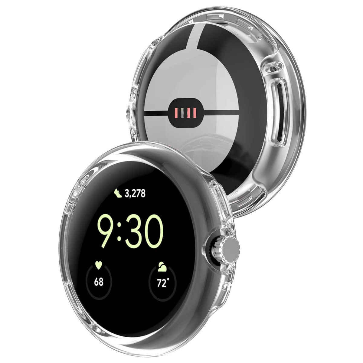 WIGENTO 1 + 2 Silikon 2) Watch Hülle + Kunststoff TPU Smartwatchhülle(für 1 Pixel Google