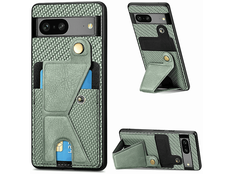 WIGENTO 1x Schutzhülle Carbon Handy Case Cover, Backcover, Google, Pixel 7A, Grün
