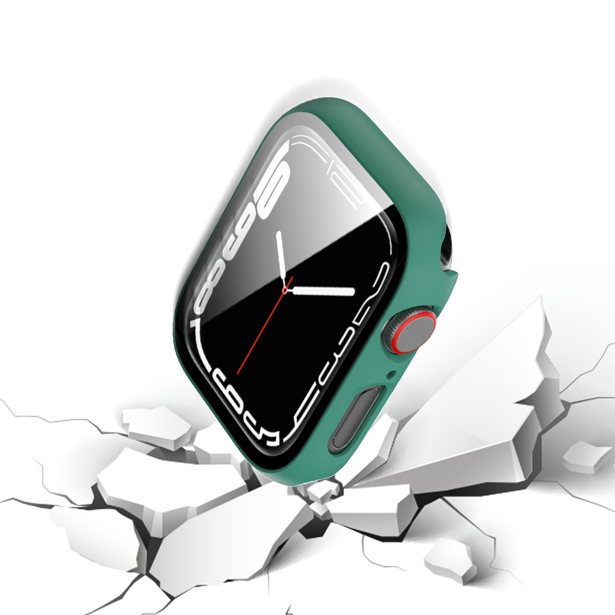 H9 Glas Design Apple Hart 9 + / in 7 Serie Schock Smartwatchhülle(für / WIGENTO 45mm) 1 Hülle Watch 8 2